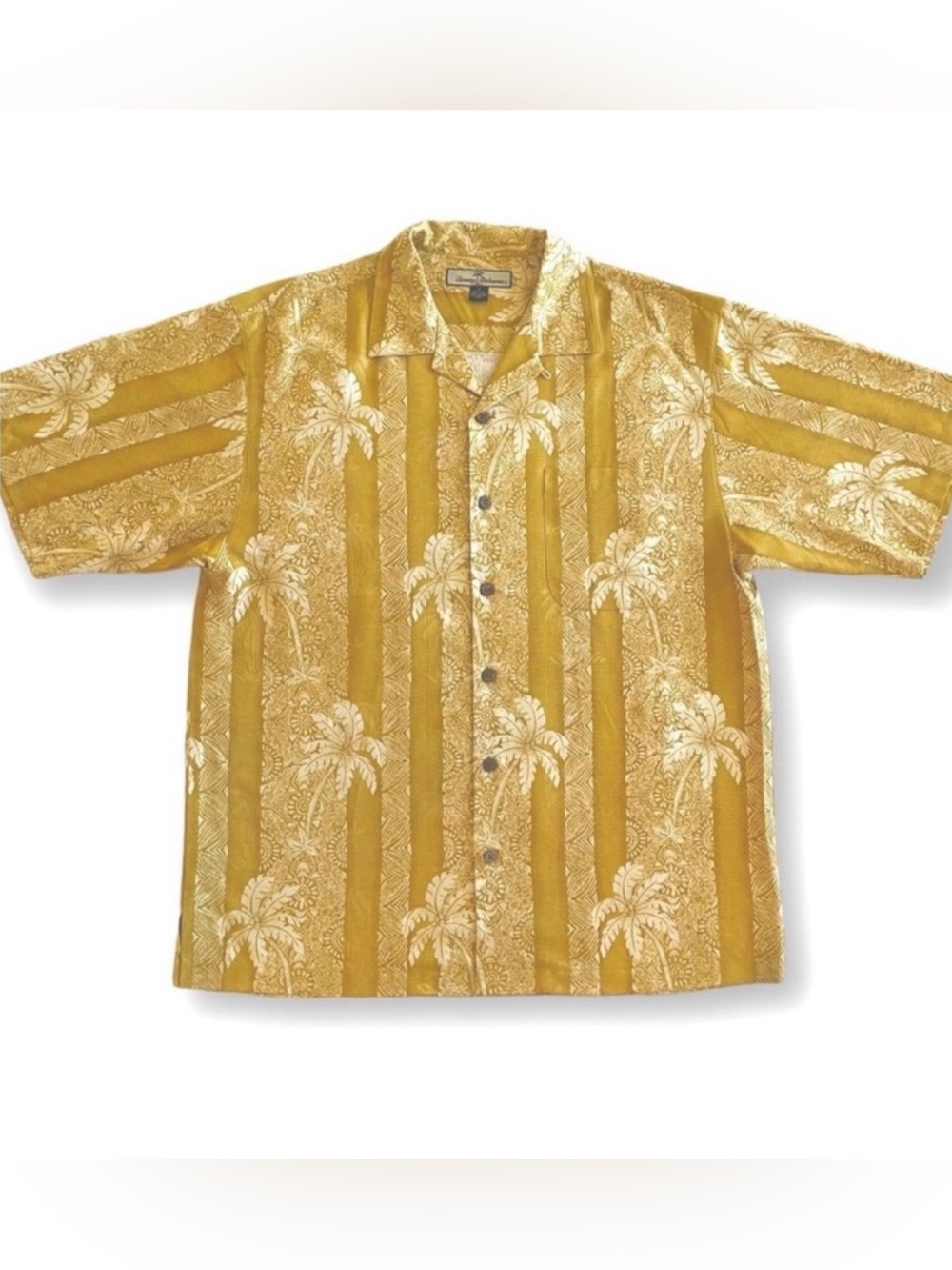 Tommy Bahama Hawaii Palm Tree Decorative 100% Silk Button down Shirt Size Medium